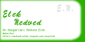 elek medved business card